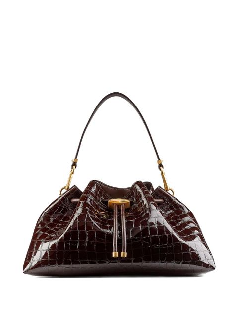 Jimmy Choo medium Cinch crocodile-effect shoulder bag - Brown - zdjęcie produktu nr 1