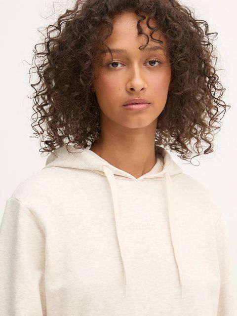 Guess bluza SOFIA damska kolor beżowy z kapturem gładka O5RQ02 KCO31