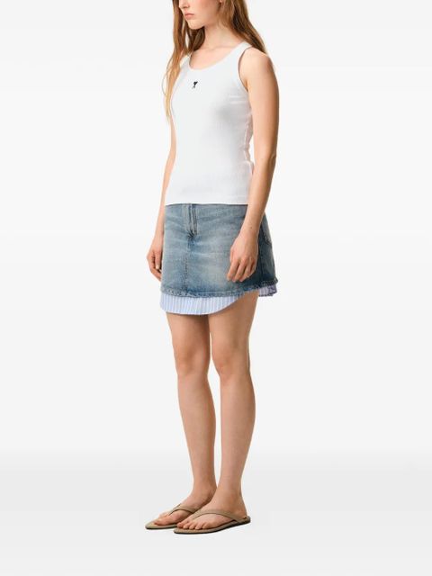 AMI Paris Cotton Ami De Coeur Tanktop - White