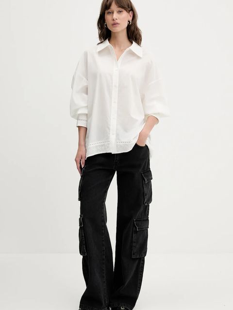 IRO koszula bawełniana damska kolor beżowy relaxed z kołnierzykiem klasycznym WM18IMAI