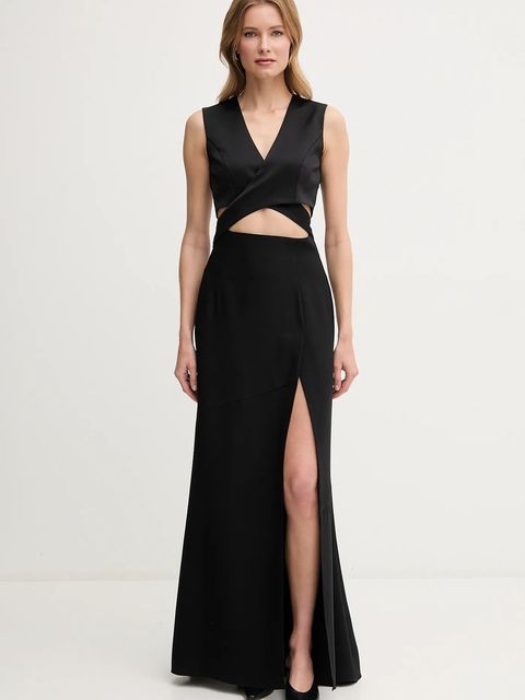 Sandro Ferrone spódnica kolor czarny midi rozkloszowana S23XBEBATMAN