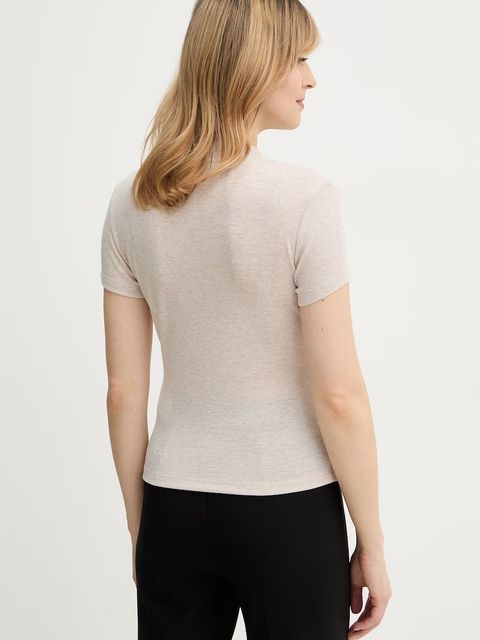 Guess t-shirt z domieszką jedwabiu TINA