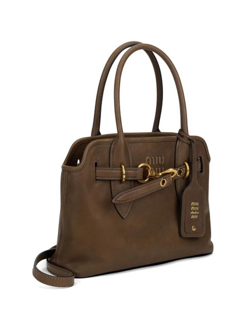 Miu Miu Adventure logo adjustable-strap tote bag - Brown