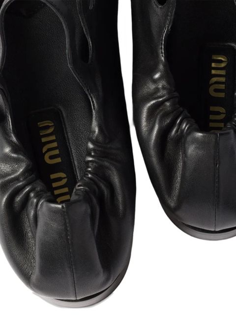 Miu Miu Ruches nappa leather ballerinas - Black
