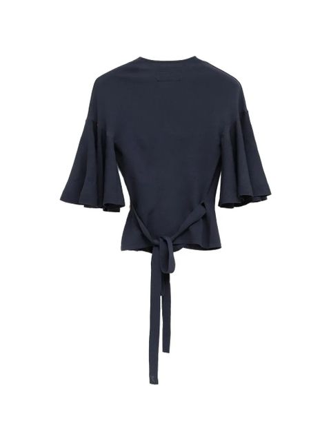 Jacquemus Paysan wrap flared-sleeve top - Blue - zdjęcie produktu nr 2