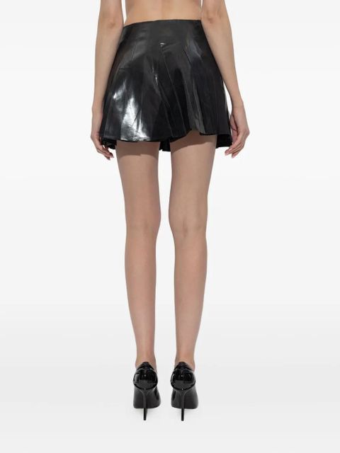 Diesel o-zirc-s1 pleated logo plaque skirt - Black