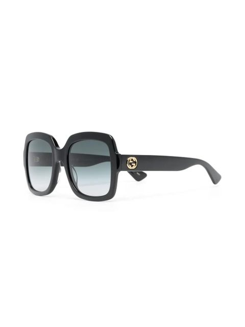 Gucci Eyewear logo-plaque oversize frame sunglasses - Black - zdjęcie produktu nr 2