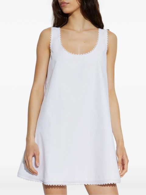 Róhe scoop-neck scalloped mini dress - White