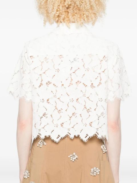Simkhai lace scalloped-hem shirt - White