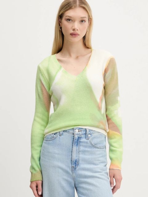 Desigual sweter OULU damski kolor turkusowy 25WWJF13 - zdjęcie produktu nr 1