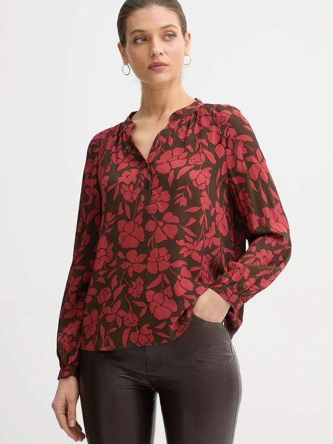 United Colors of Benetton bluzka damska kolor bordowy wzorzysta 50IGDQ0CN - zdjęcie produktu nr 1