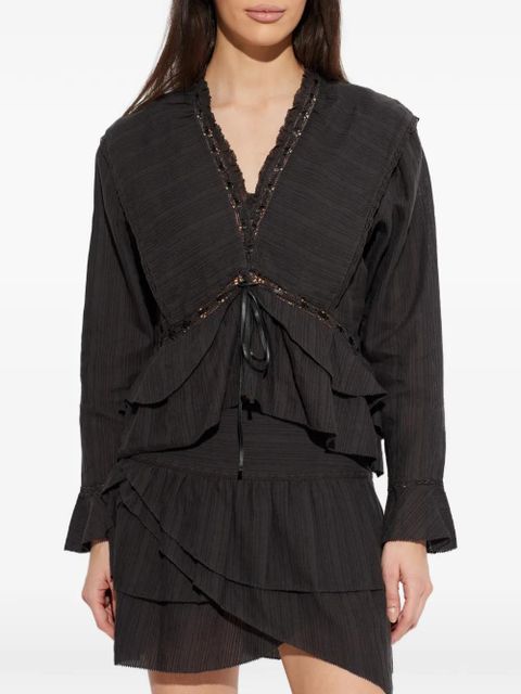 MARANT ÉTOILE lace-ruffled blouse - Black