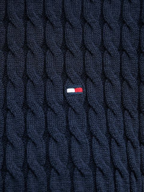 Tommy Hilfiger sweter bawełniany kolor granatowy lekki WW0WW44993