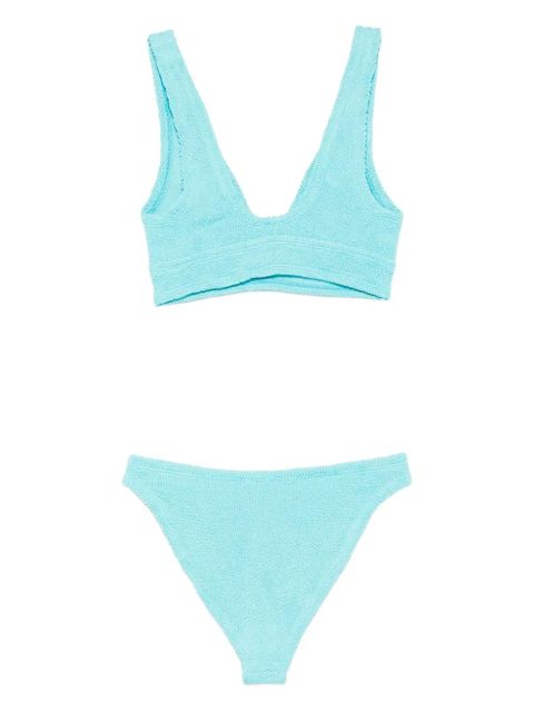Hunza G Carla textured-finish bikini set - Blue