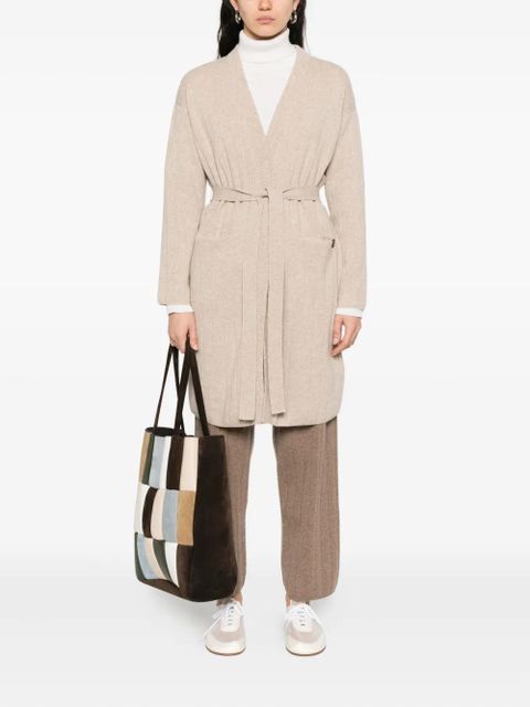 Max Mara ribbed belted cardigan - Neutrals - zdjęcie produktu nr 2