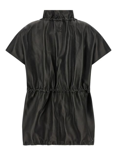 Magda Butrym ruffled high-neck leather jacket - Black - zdjęcie produktu nr 2