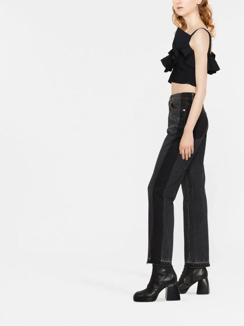 Alexander McQueen gathered-neckline cropped top - Black