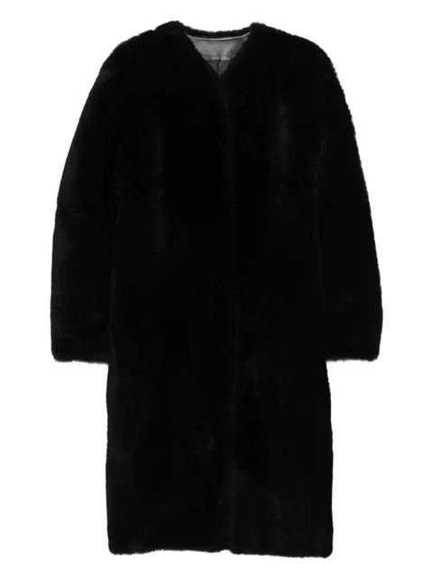 TOTEME midi shearling coat - Black - zdjęcie produktu nr 1