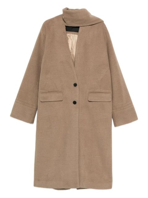 Eleh attached-scarf buttoned coat - Neutrals - zdjęcie produktu nr 1