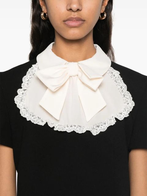 Alessandra Rich jabot-collar crepe mini dress - Black