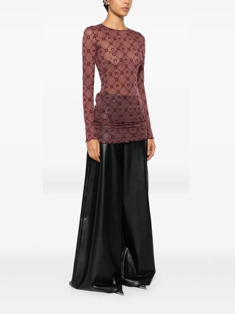 Marine Serre long-sleeve patterned mini dress - Purple