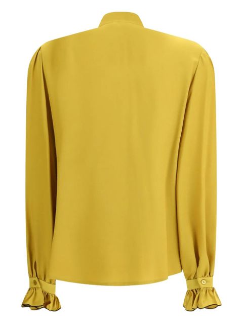 Valentino Garavani ruffled-trim shirt - Yellow - zdjęcie produktu nr 2