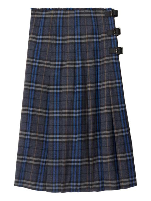Burberry check wool midi kilt - Grey - zdjęcie produktu nr 1