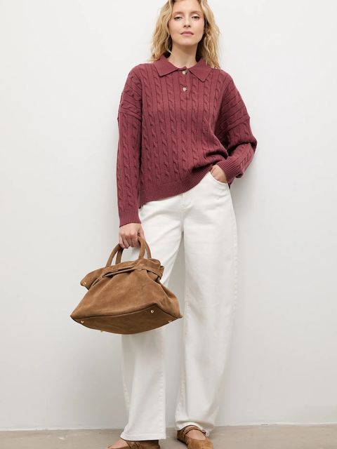 Answear.LAB sweter z kaszmirem damski kolor bordowy