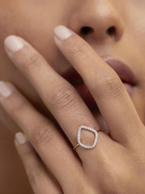 Monica Vinader 14kt yellow gold Riva Kite diamond ring