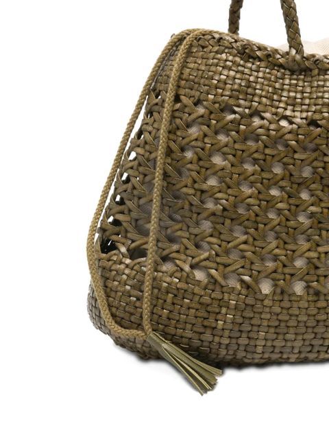 DRAGON DIFFUSION Santa Cano woven braided tote bag - Green