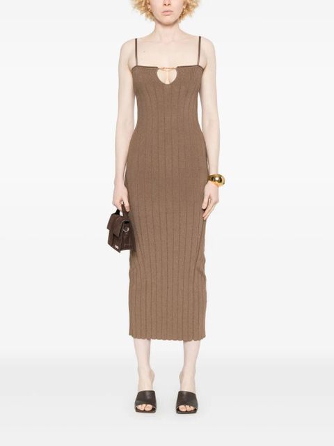 Jacquemus La robe Sierra à bretelles midi dress - Brown