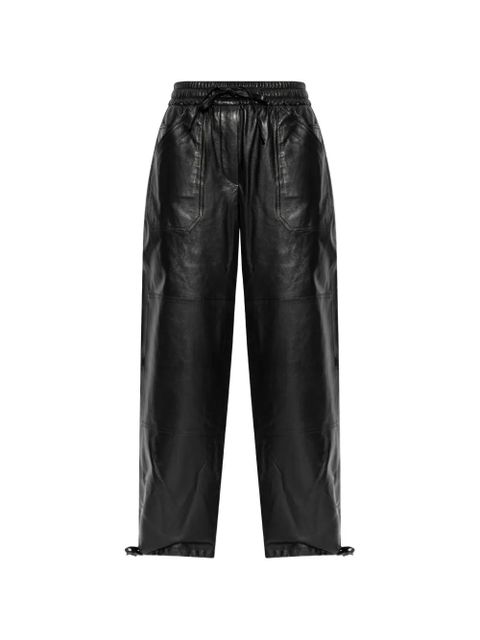 Jil Sander drawstrings leather trousers - Black - zdjęcie produktu nr 1