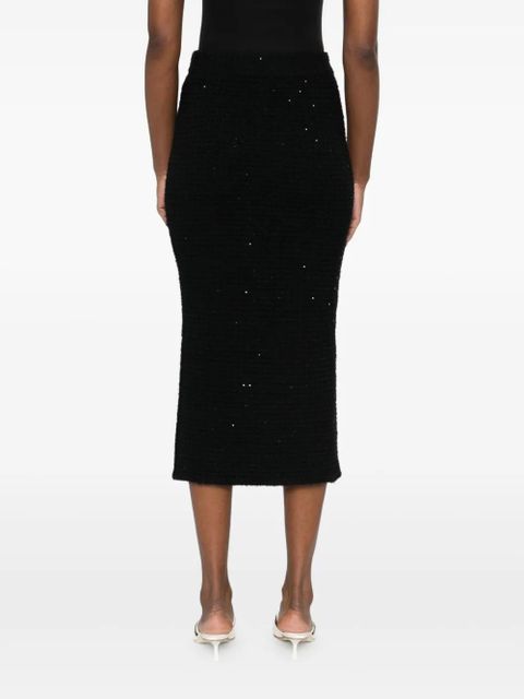 Self-Portrait button-pocket skirt - Black