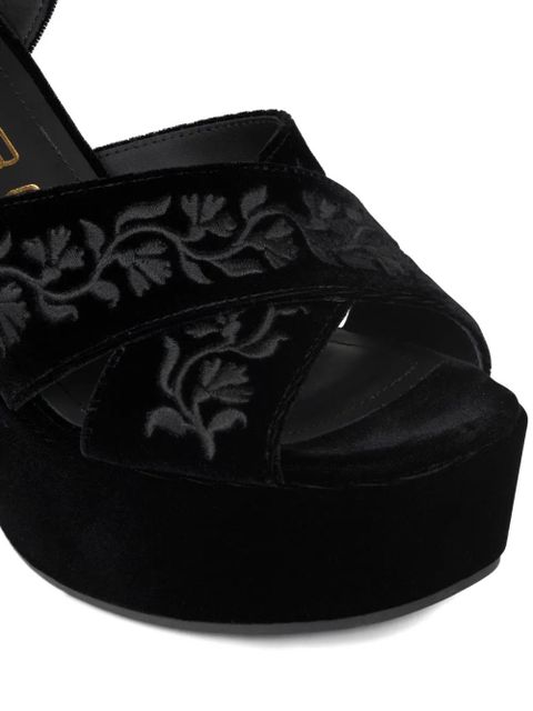 ETRO 100mm velvet sandals - Black