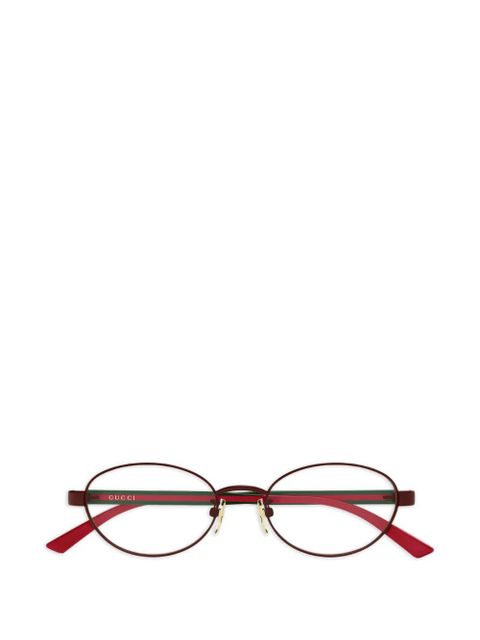 Gucci Eyewear oval-frame glasses - Red - zdjęcie produktu nr 1