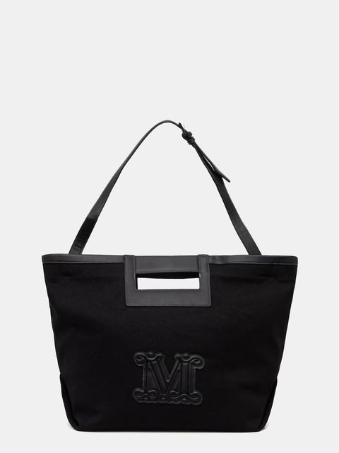 Max Mara Beachwear torba plażowa damska bawełniana ecru - zdjęcie produktu nr 1