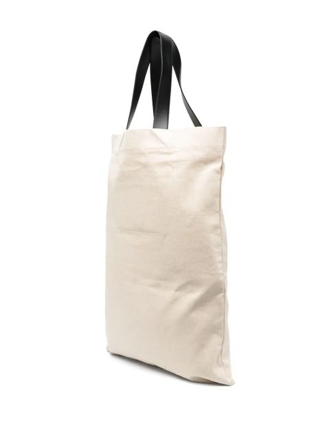 Jil Sander logo-print canvas tote bag - Neutrals