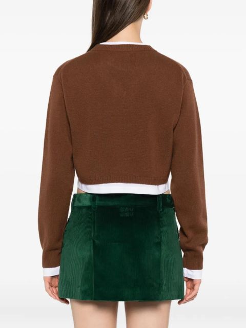 Miu Miu cropped sweater - Brown