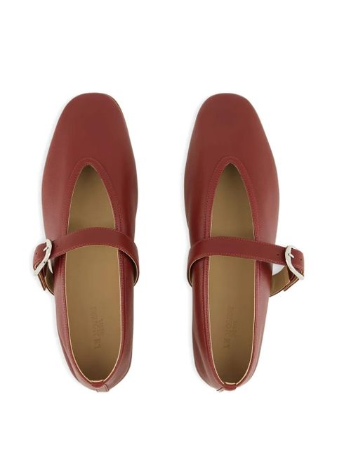 Le Monde Beryl Stella buckle-strap leather ballet flats - Red