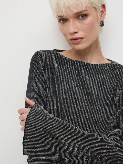 Medicine longsleeve damski kolor srebrny