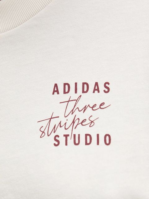 adidas t-shirt bawełniany damski kolor beżowy KT3275