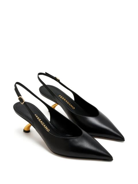 Ferragamo pointed-toe leather pumps - Black - zdjęcie produktu nr 2