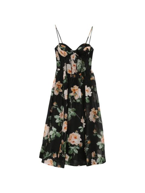 ZIMMERMANN Luna corset floral midi dress - Black - zdjęcie produktu nr 1