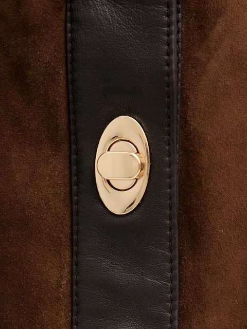 Retrofete spódnica zamszowa Lisbeth kolor brązowy mini prosta R-FW25-12094-16