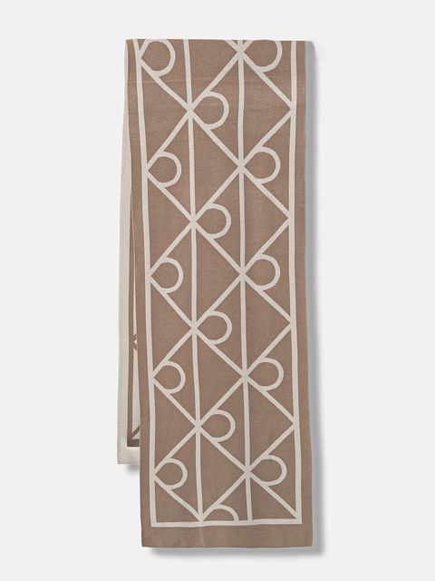 Calvin Klein szalik damski kolor beżowy wzorzysty LV04F8076G - zdjęcie produktu nr 1