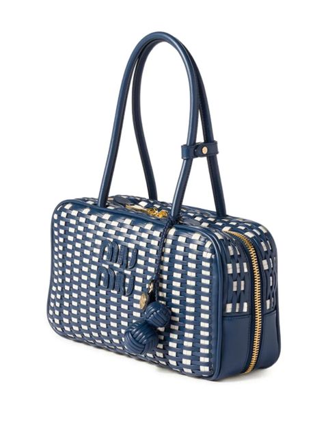 Miu Miu Beau woven-design shoulder bag - Blue