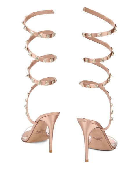 Valentino Garavani 100mm studded spiral sandals - Pink