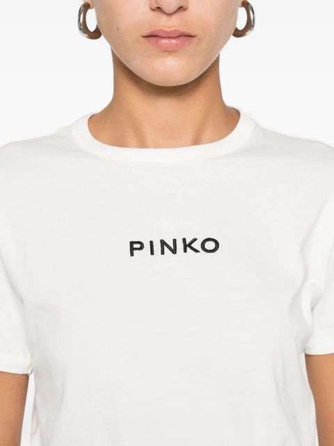 PINKO logo-embroidered T-shirt - White