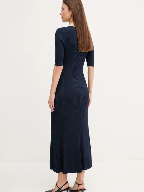 Tommy Hilfiger sukienka kolor granatowy maxi rozkloszowana WW0WW47216