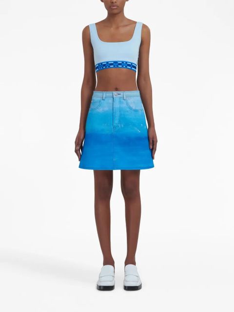 Marni tie-dye A-line skirt - Blue